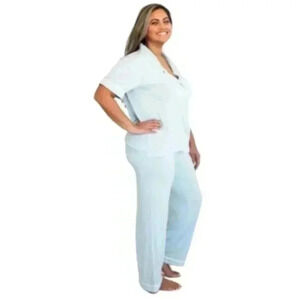 Riot Theory Rumer PJ's Smoke Blue Rayon from Bamboo Two Piece Set Women's size S